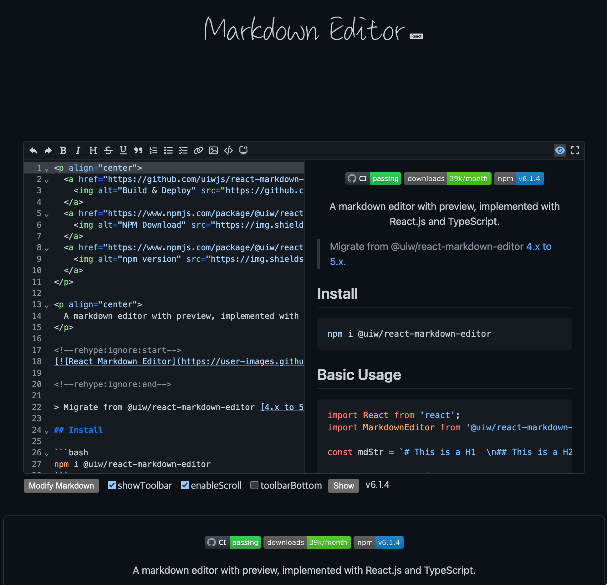react-markdown-editor 기본 사용법 정리